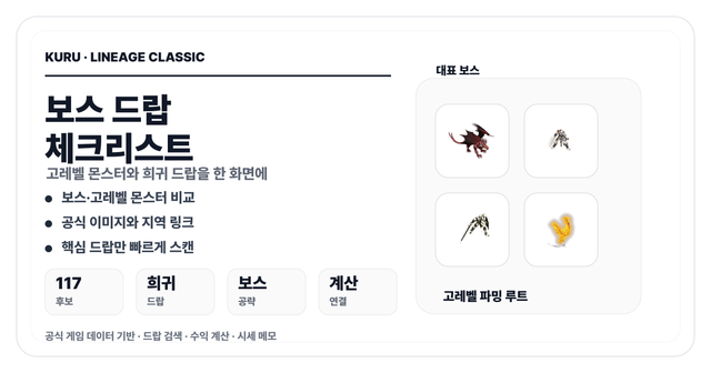 리니지 클래식 보스 드랍 썸네일